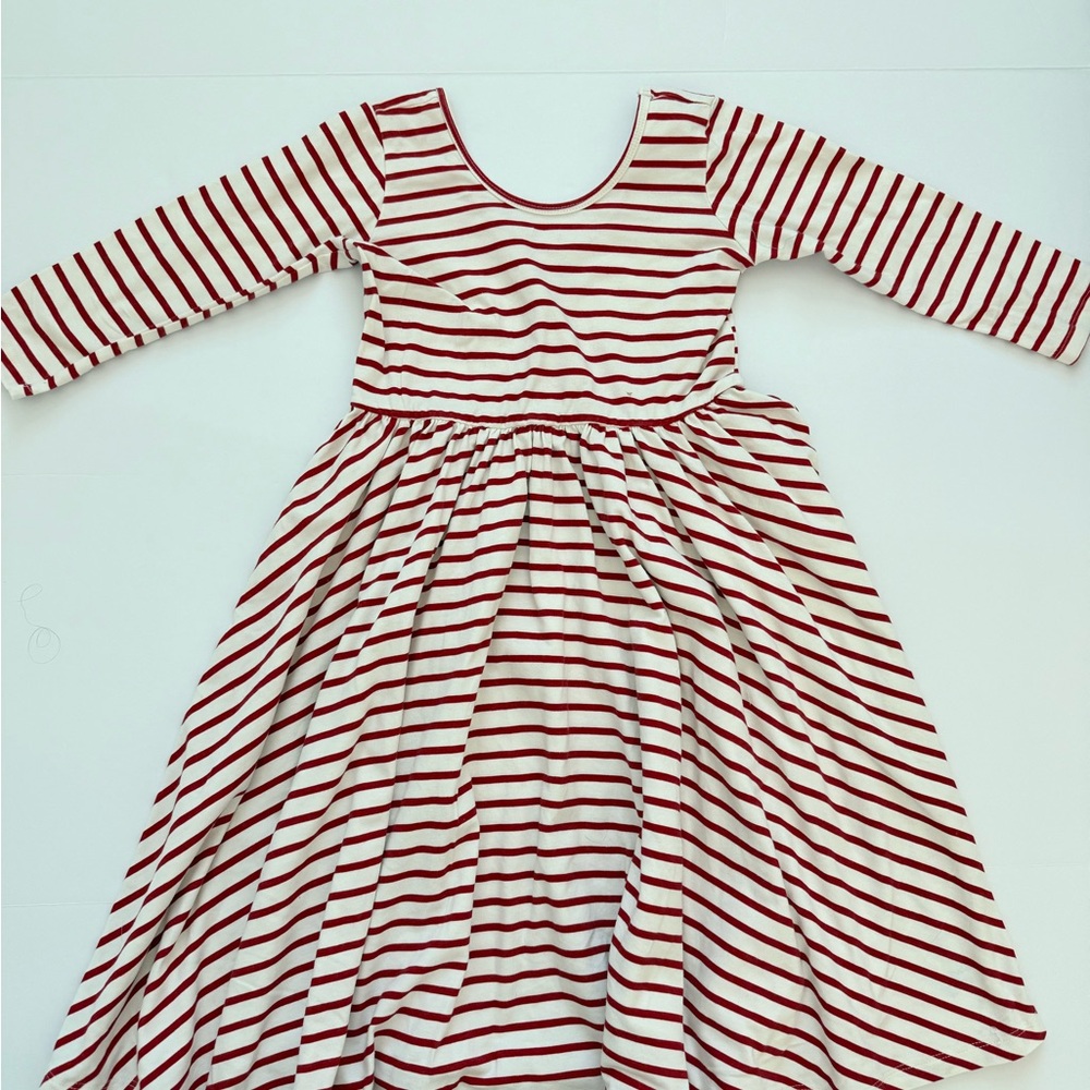 Chic Striped Red and White Kids Dress